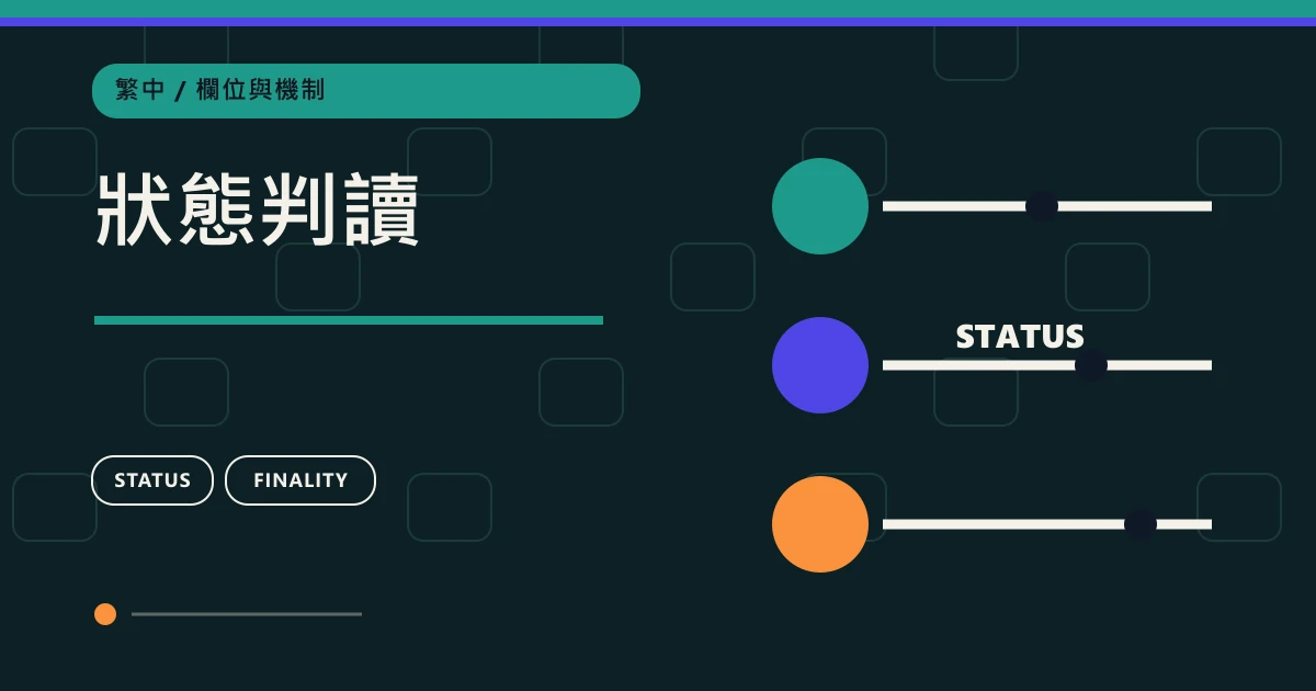 狀態判讀：鏈上轉帳欄位與機制主題圖